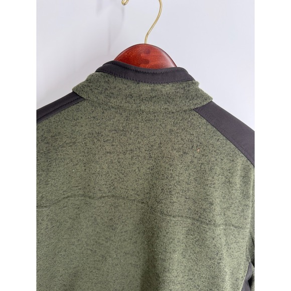 Gerry Full Zip Retro Stand Collar Logo Mixed Media Jacket Green Black Size 2XL - Picture 8 of 8